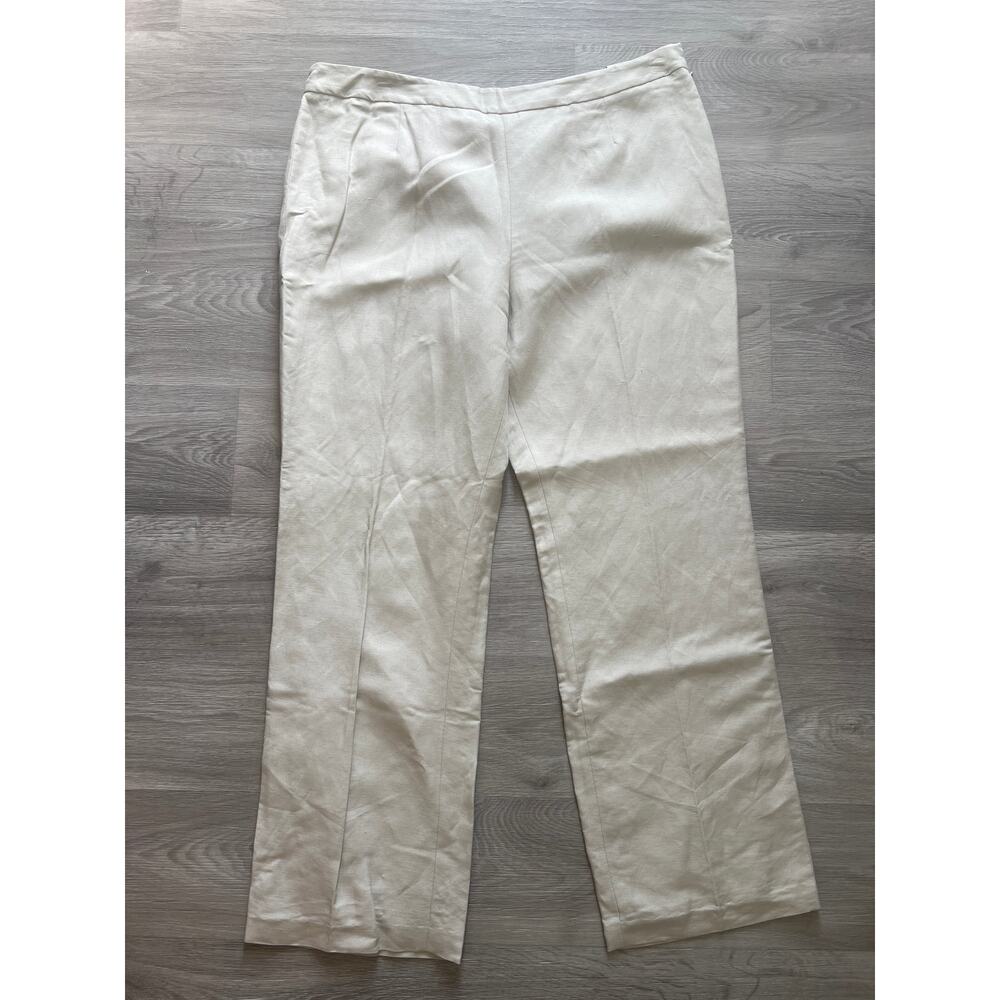 NWT Kasper size 18 beige linen blend Audrey pants